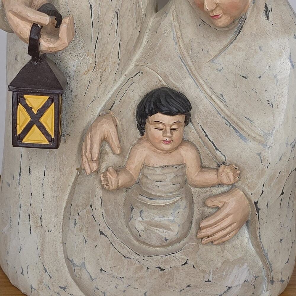 Holy Family‎ 12 Inch Resin Statue Figure Nativity Baby Jesus Mary Joseph Vintage - Picture 2 of 12